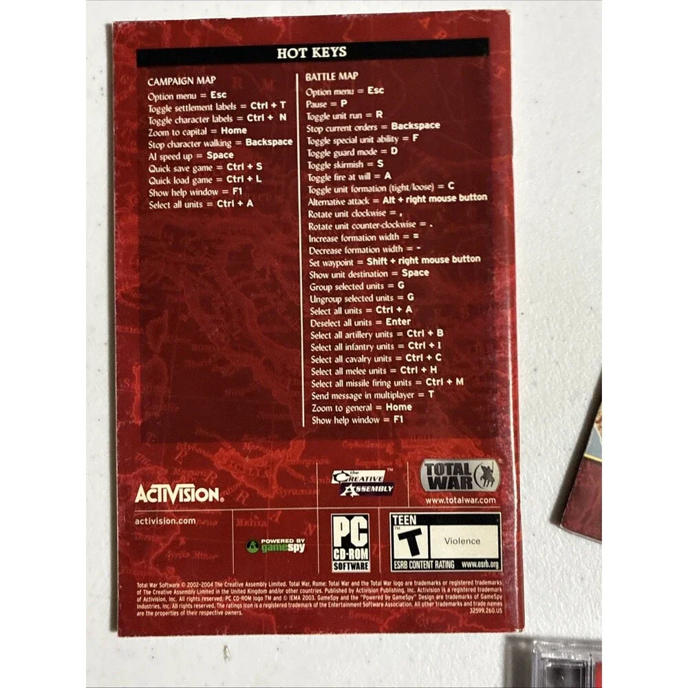 Vintage Y2K PC Windows Strategy Game Rome: Total War 2004